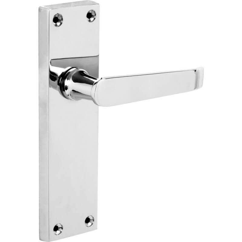 Hinges Polished Chrome Scroll Victorian Lever Lock Door Handles 64mm 2 Lever 