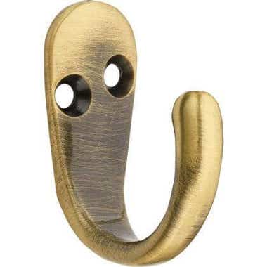 One Prong Single Robe Hook - Antique Brass