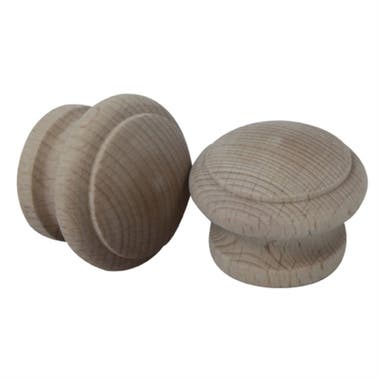 Ringed Beech Cabinet Knob 41mm Wooden