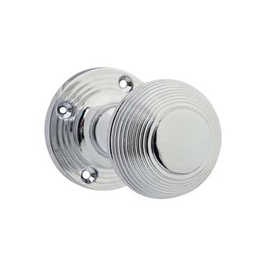 Beehive Mortice Door Knob Polished Chrome Boxed