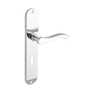 Capri Long Lever Lock Door Handle in Polished Chrome