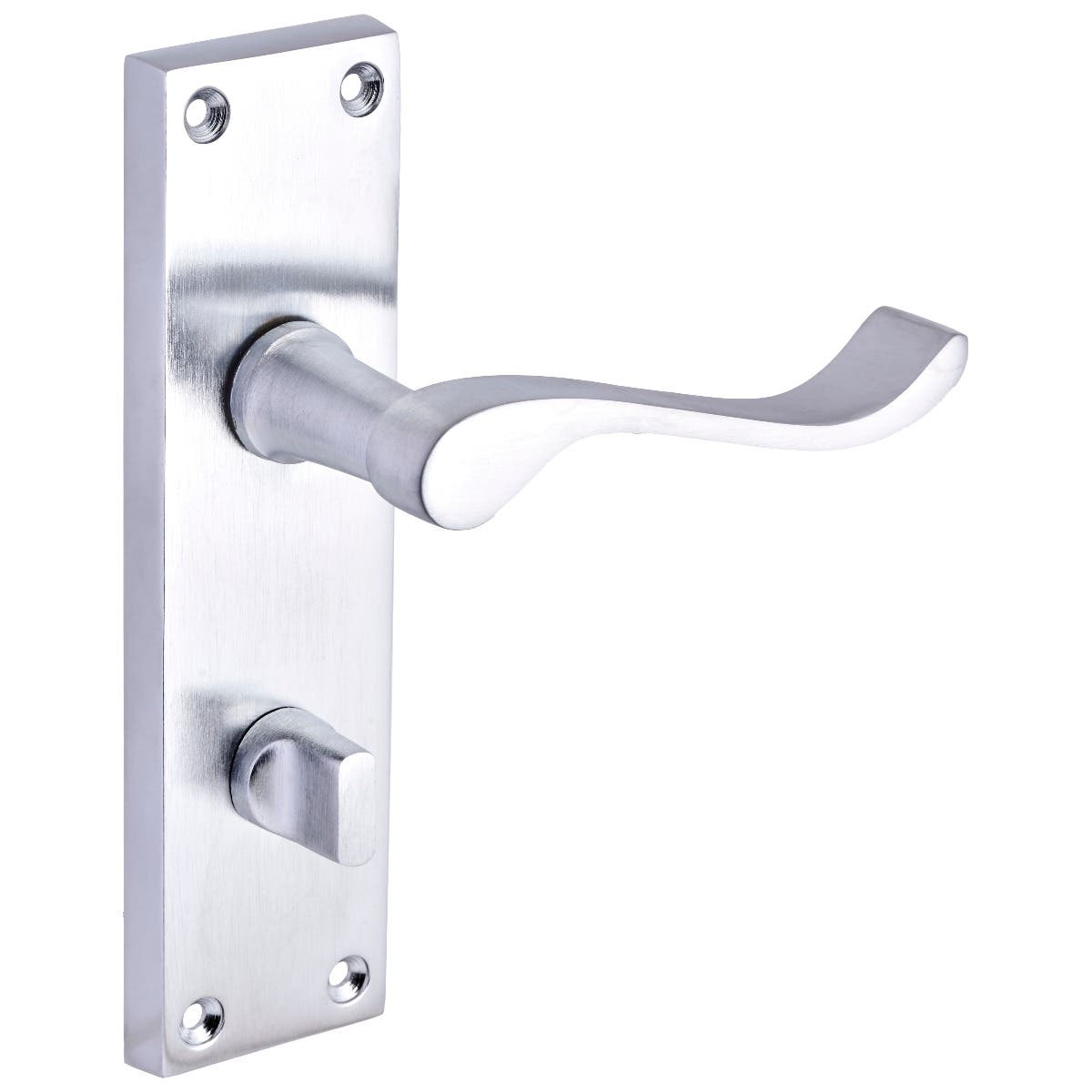 MITRED BATH/WC Door Handle BACK PLATE 179mm Satin Chrome Duo FINISH D30 