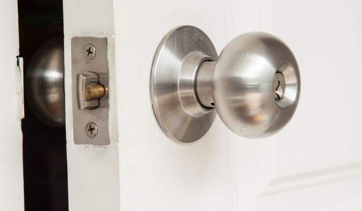 silver doorknob