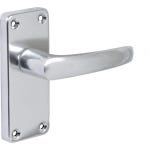 Virgil Straight Latch Door Handle - Polished Aluminium (Pair)