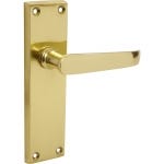 Victorian Straight Long Latch Gold Door Handle - Brass Effect (Pair)