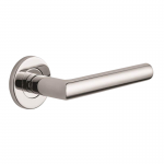 Curved Stainless Steel Door Handles Set on Rose Polished Chrome Finish