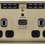 2 Switch with 2 Socket USB & Wifi Extender Antique Brass