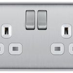 Switch 2 Switch with 2 Socket Brushed Steel