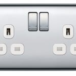 Switch 2 Switch with 2 Socket Polished Chrome