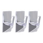 Removable Adhesive Plastic Rectangle Hooks White Pack 3